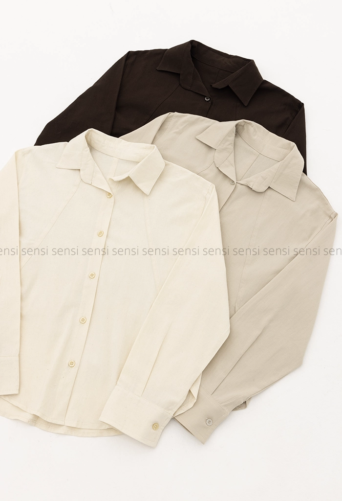 شومیز لینن بغل چاک کد1005239